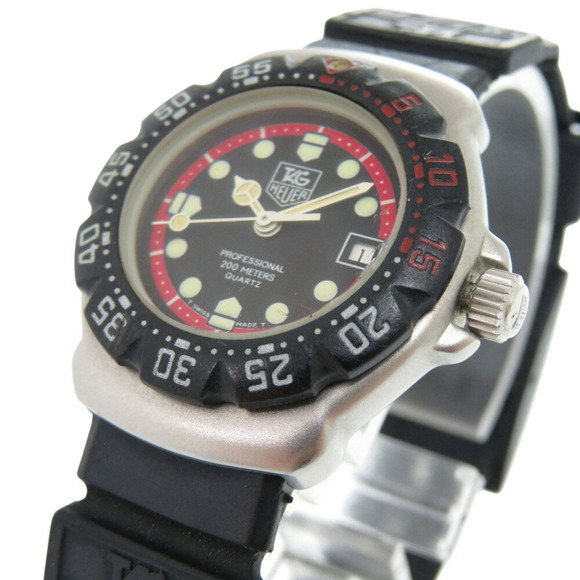 TAG Heuer Formula 1 374.508 Stainless Steel Rubber Black Dial Quartz Wristwat...